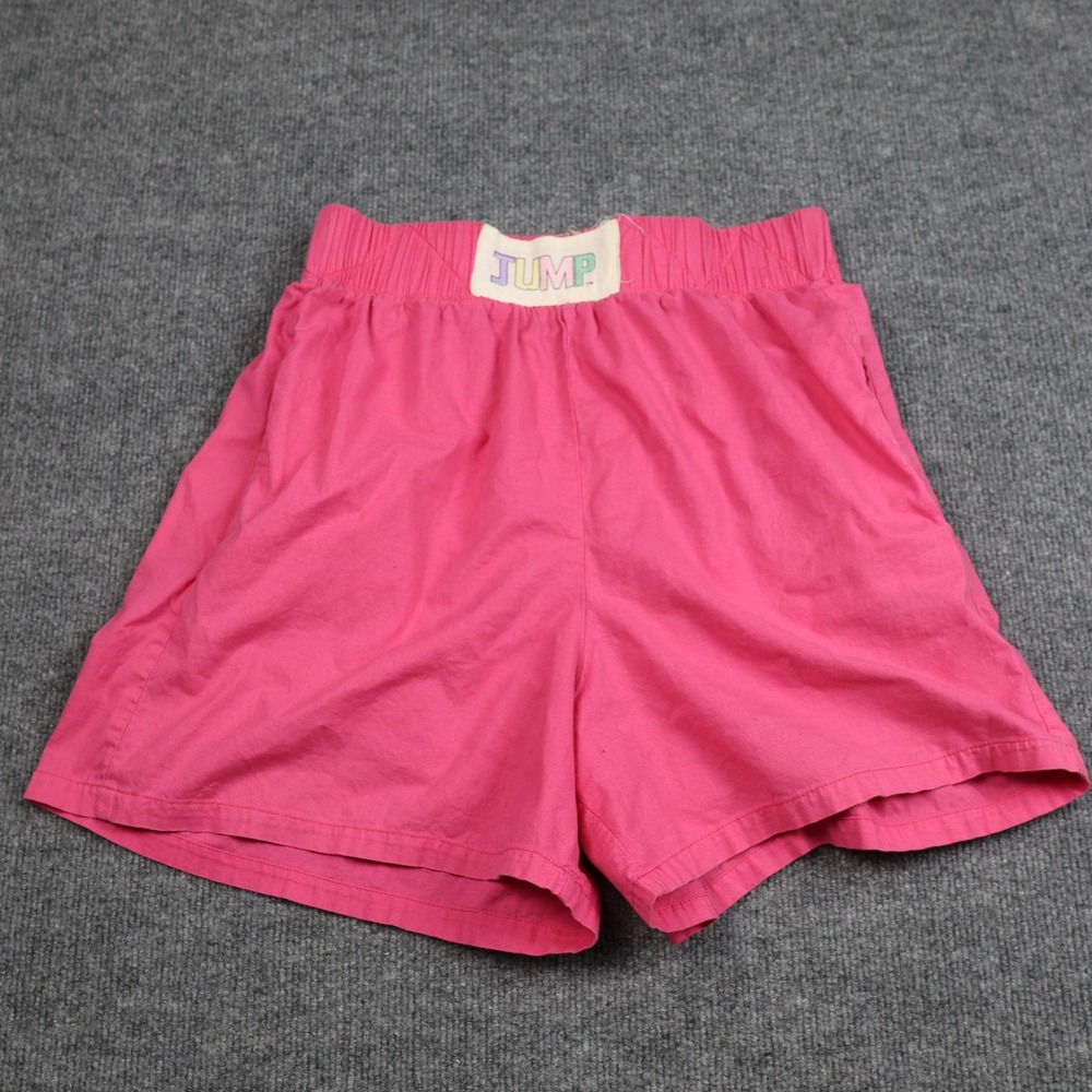 Vintage Jump Shorts Womens Medium Pink Elastic‎ Waist High Rise Casual 80s